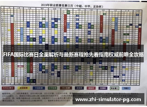 FIFA国际比赛日全面解析与最新赛程抢先看指南权威前瞻全攻略 FIFA国际比赛日全面解析与最新赛程抢先看指南权威前瞻全攻略